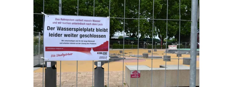 Wasserspielplatz am Deutschen Eck in Koblenz erst 2026 wieder nutzbar