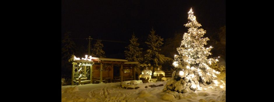 Traditionelles Weihnachtsbaumstellen