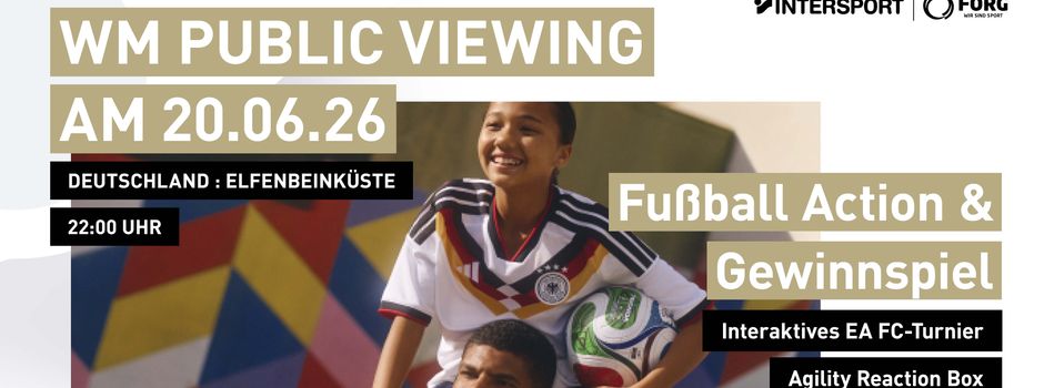 Fußball-Action & WM Public Viewing bei Sport Förg in Friedberg am 20. Juni 2026