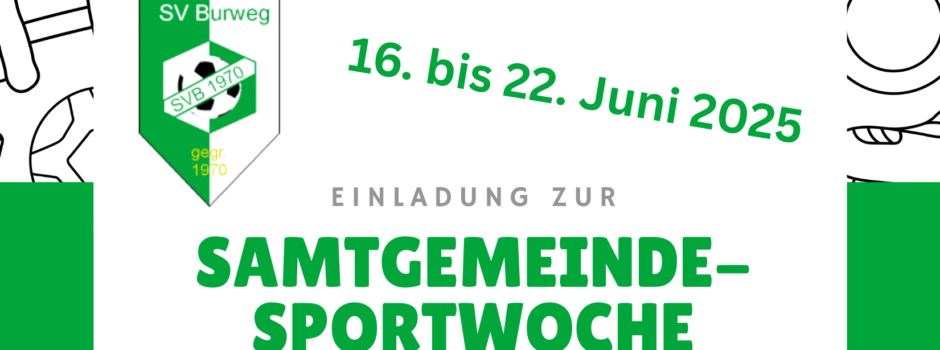 Einladung zur Samtgemeinde-Sportwoche vom 16.-22.06.2025