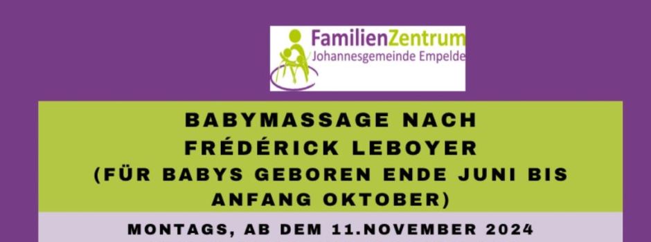 Babymassage nach Frédérick Leboyer