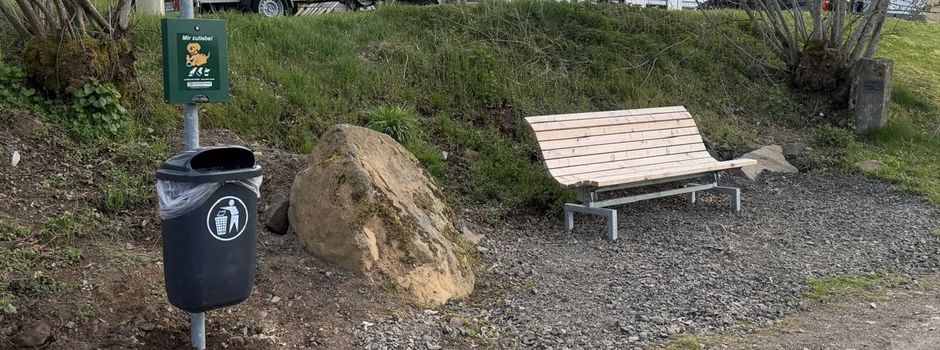 Neue Sitzbank am Rothaarsteig 