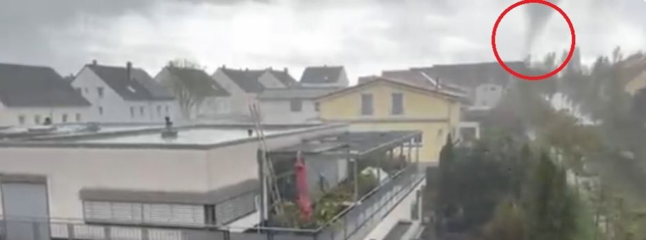 Anwohner filmt Tornado über Mainz