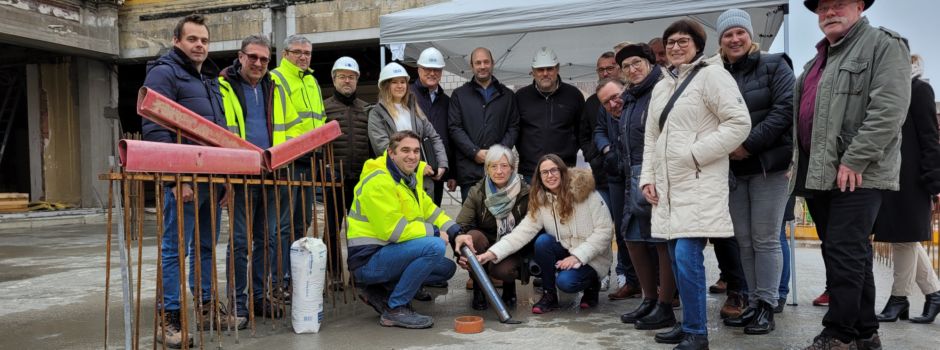 Zeitkapsel an Wormser Schwimmbad einbetoniert