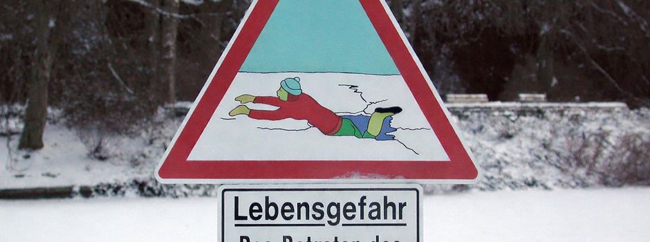 ⚠️ Warnung vor dem Betreten von Eisflächen ⚠️