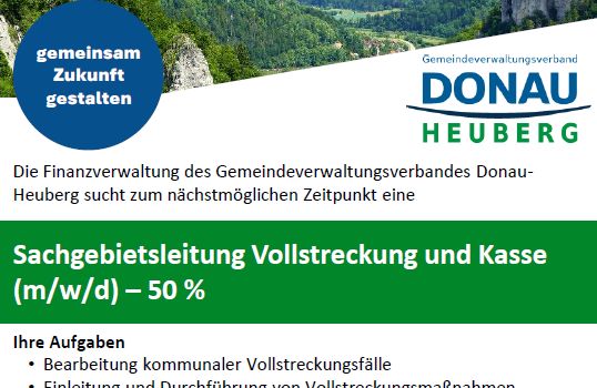 Der Gemeindeverwaltungsverband Donau Heuberg stellt ein!