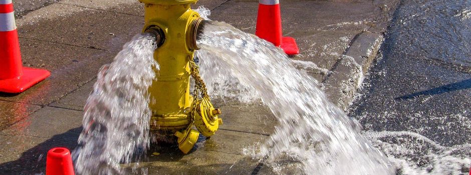 Wasserrohrbruch im Heideweg
