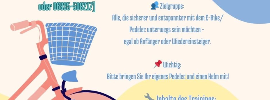 jetzt anmelden: Pedelec-Training am 10.07.2025