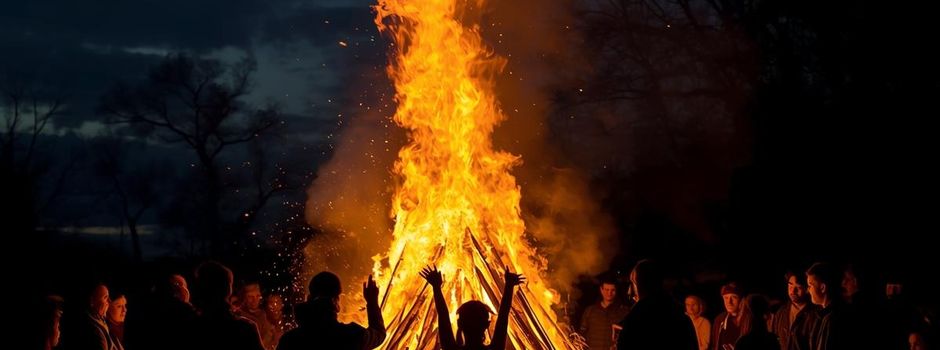 Osterfeuer in Barner Stück