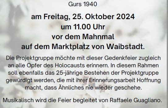 Gedenkfeier für deportierte Juden