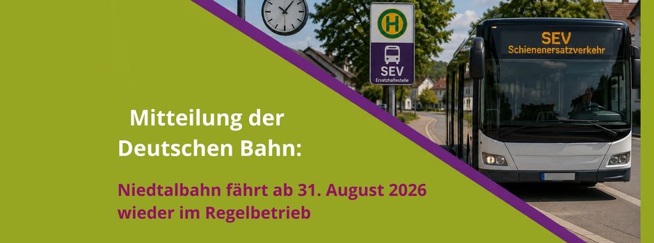 Niedtalbahn: Regelbetrieb soll ab 31. August wieder aufgenommen werden