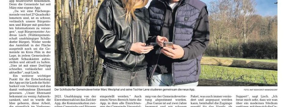 Schillsdorfs DorfApp in den Kieler Nachrichten