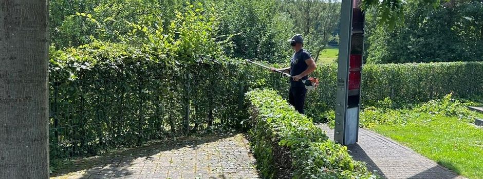 Heckenschnitt am Friedhof