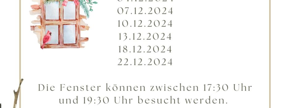 Am Mittwochabend öffnet das erste Adventsfenster