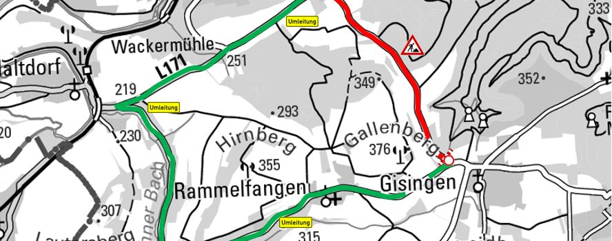 Fortsetzung der Instandsetzungsarbeiten auf der L 352 Gisingen-Hemmersdorf