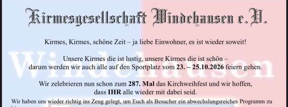 Windehausen startet in das Kirmeswochenende