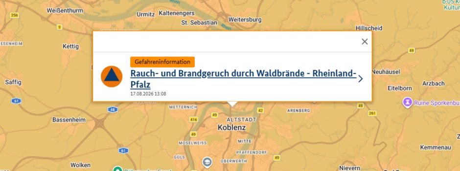 Feuergeruch über Koblenz: Das steckt hinter der Warnung