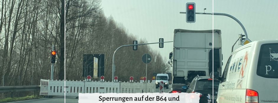 Sperrungen auf der B64 und Teilsperrungen im Kreuz mit der A2 in Rheda-Wiedenbrück