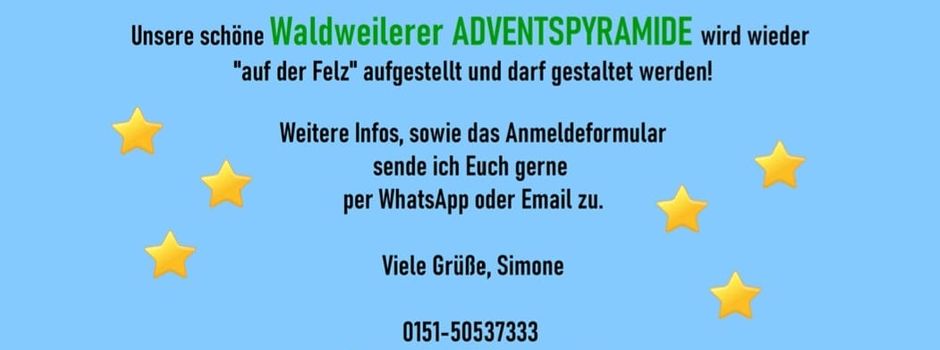 Adventspyramide ist wieder in der Vorbereitung!