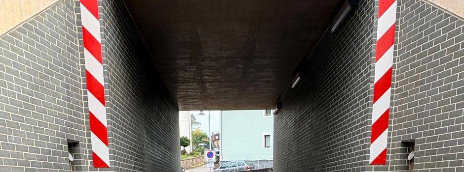 Bremsschwellen an der Brausbrücke 