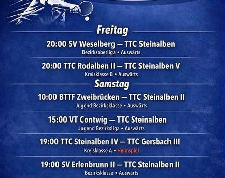 Saisonauftakt - Spielplan unserer Teams am Wochenende