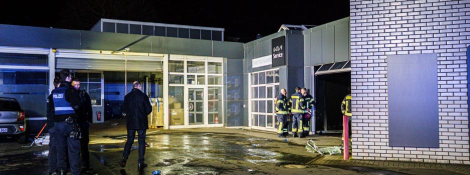 Feuerwehrmann nach Brand in Wormser Autohaus verletzt