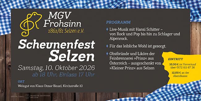 Musikalische Vielfalt und Edelbrände: MGV Frohsinn lädt zum Scheunenfest