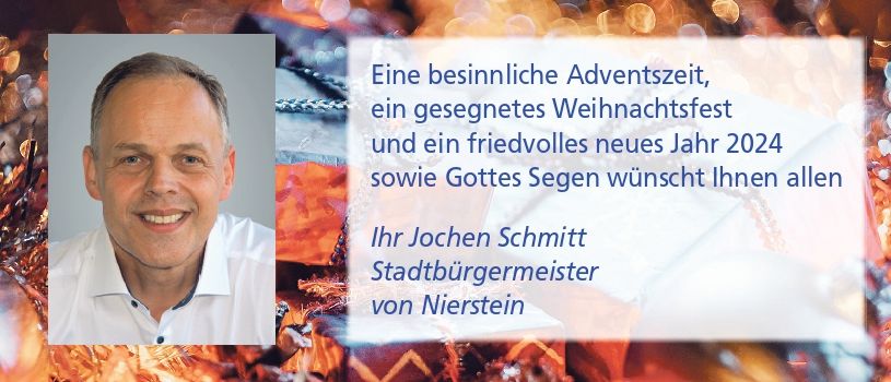 Weihnachtsimpressionen 2023 des Stadtbürgermeisters von Nierstein, Jochen Schmitt, und der Verwaltung
