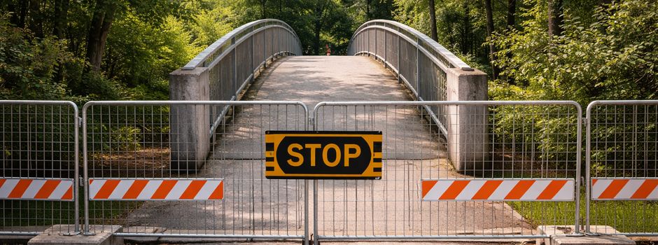 Vorsorgliche Sperrung der Fußgängerbrücke über die Nied in Hemmersdorf