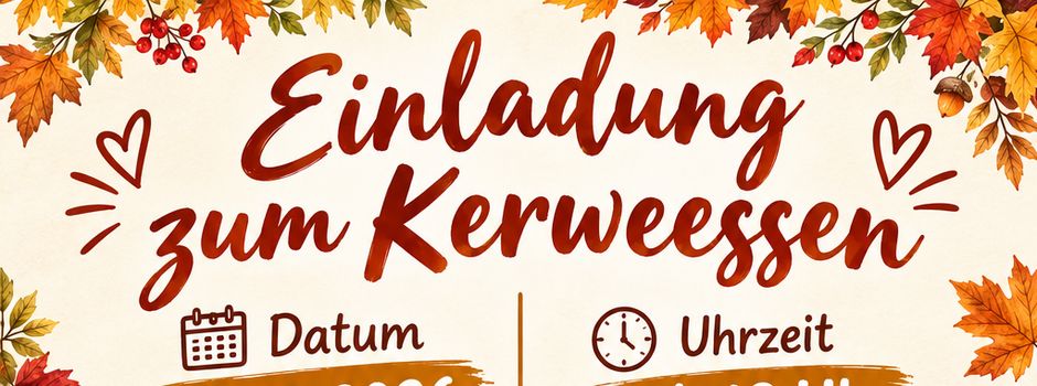 Einladung zum Kerweessen in Robern