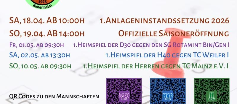 Die ersten Termine unseres TC 2026
