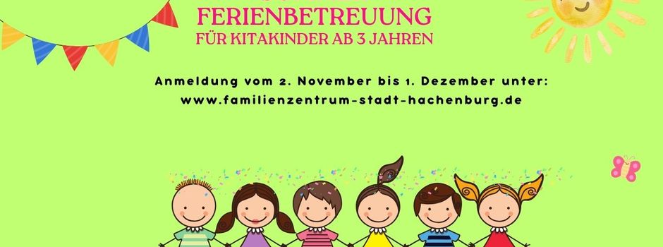 Ferienbetreuung für Kitakinder in den ersten beiden Sommerferienwochen 