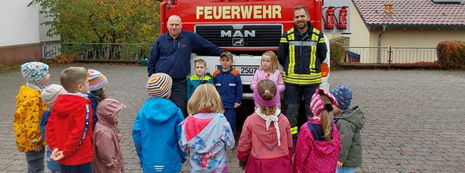 Besuch der Feuerwehr im Kindergarten „die kleinen Strolche“ in Billigheim