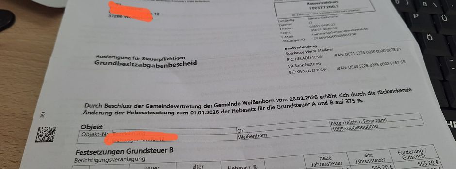 Grundsteueranpassung in Weißenborn: Neue Bescheide 2026
