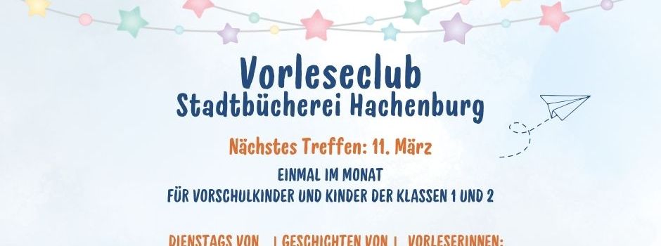 REMINDER: Leseclub jetzt auch für Vorschulkinder!