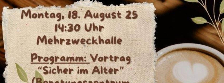 Café für Senioren und Junggebliebene: Präventionsvortrag der Polizei