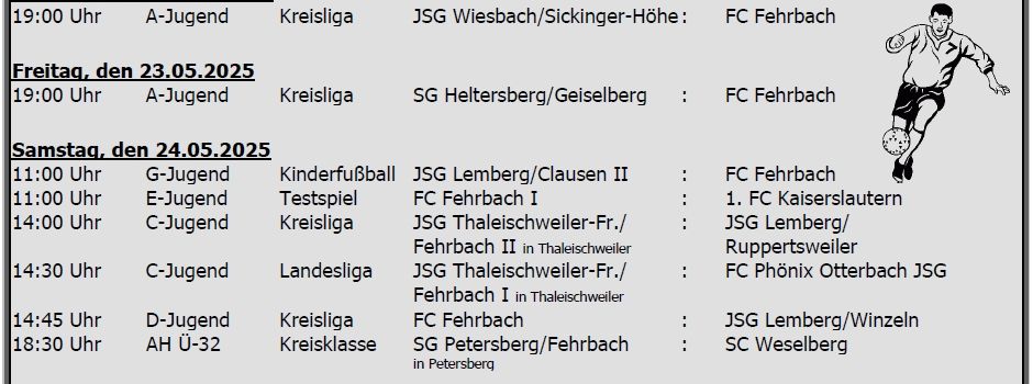 Wochenprogramm beim FCF
