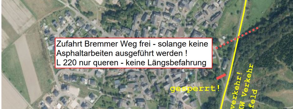 Hinweise zum Straßenverkehr Richtung Weseler Straße
