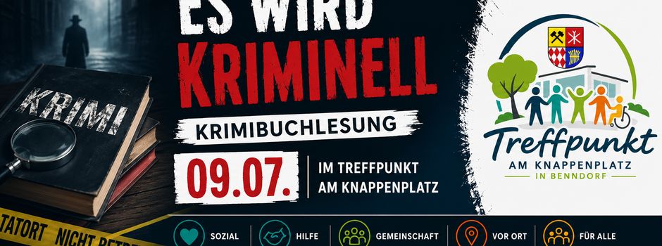 Krimibuchlesung im Treffpunkt am Knappenplatz am 09.07.2026