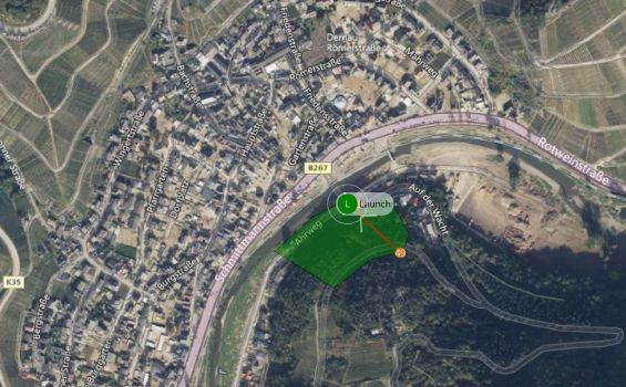 Vermessungsarbeiten in Dernau im Bereich hinter dem Gemeindehaus