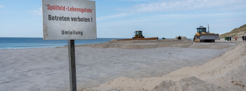 Aktuell: Sandaufspülung am Wenningstedter Strand bis Ende Mai