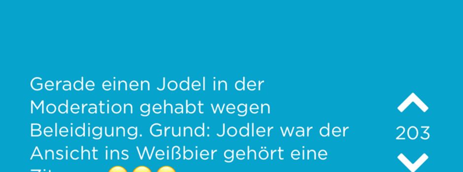 Heute koche ich mal keine Nudeln - Unsere Jodel der Woche
