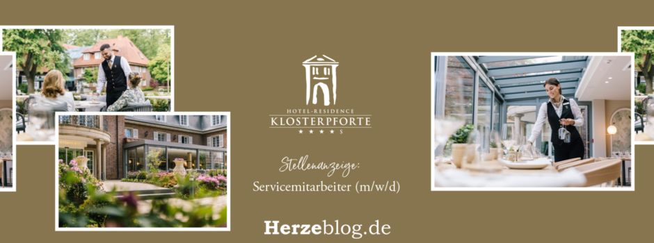 Hotel-Residence Klosterpforte sucht Servicemitarbeiter (m/w/d) im Spätdienst