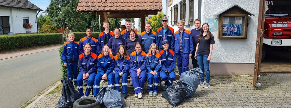 Müllsammelaktion der Jugendfeuerwehr Schwend/Poppberg für das erste Abzeichen