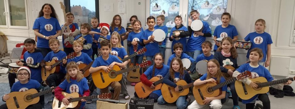 Danke von den Schülern der Gitarrenklasse der Grundschule Hammah!