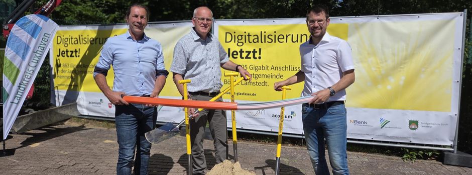 Spatenstich für den geförderten Glasfaserausbau in Land Hadeln, Börde Lamstedt und Samtgemeinde Hemmoor