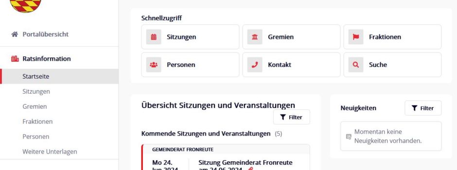 Gemeinderat Fronreute: Bürger- und Ratsinformationssystem