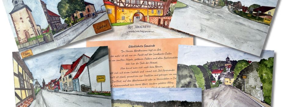 Neu: Der handgemalte Aquarell Wandkalender 2026 aus Calden und seinen Ortsteilen