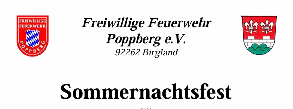 Sommernachtsfest der Freiwilligen Feuerwehr Poppberg