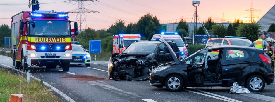 Frontalcrash bei Mainz-Hechtsheim: Sperrung nach Unfall an der A60